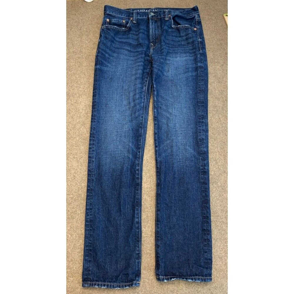 American Eagle Jeans Mens 31x34 Original Straight Whiskered Y2K Denim